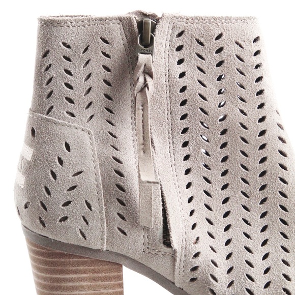 Toms Tan Suede Ankle Bootie Heels - Picture 5 of 9